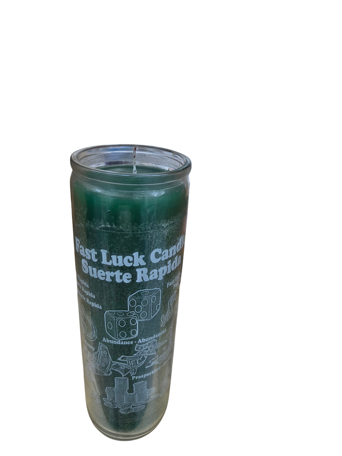 Fast luck glass candle