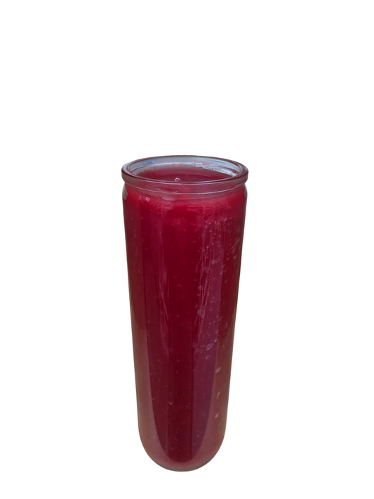 Red Plain 7 Day Candle (In Glass)