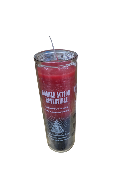 Double  Action Reversible glass Candle