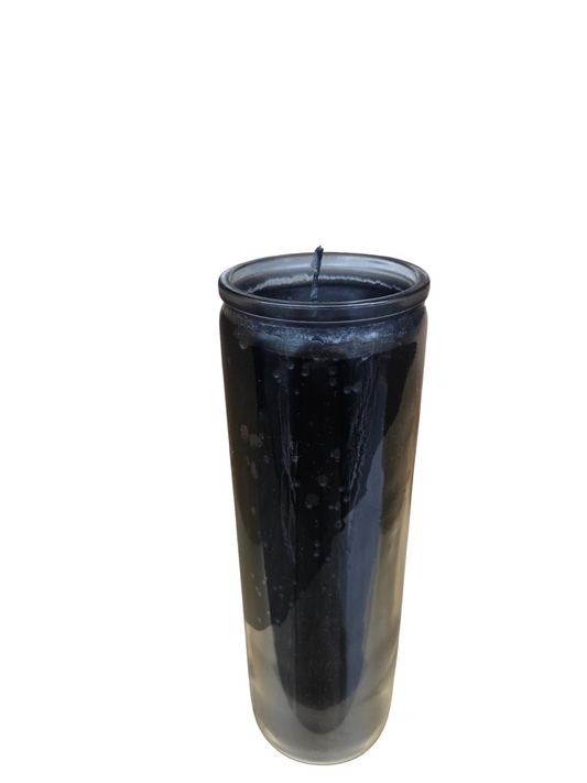 Black Plain 7 Day Candle (In Glass)