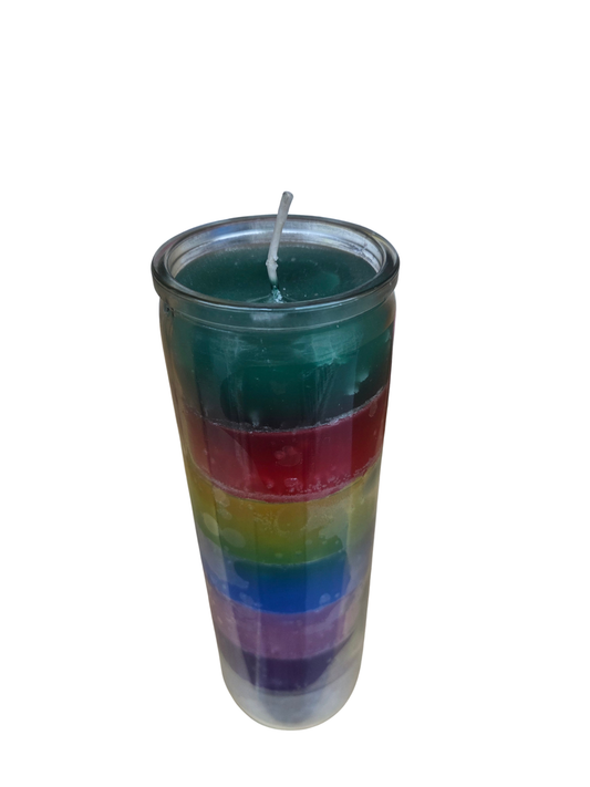 7 Color Plain Chakra 7 Day Candle (In Glass)