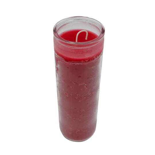 Red Plain 7 Day Candle (In Glass)