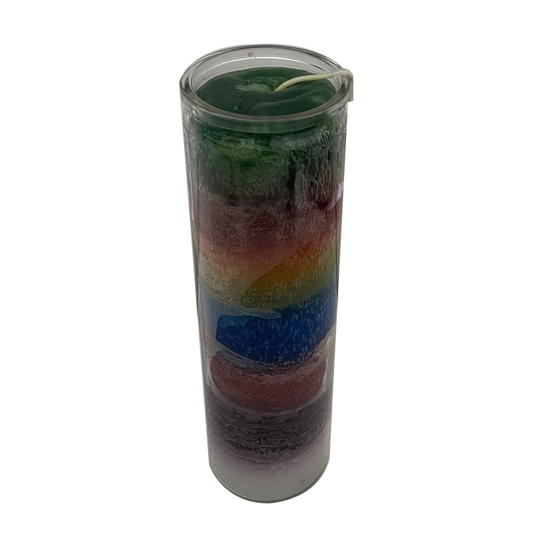 7 Color Plain Chakra 7 Day Candle (In Glass)